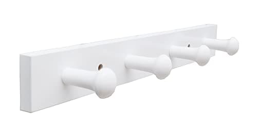 Wall-Mounted Hook Coat and Hat Rack - Decorative Household Items for Entrance and Foyer (4 Hooks, White)  
Wall-Mounted