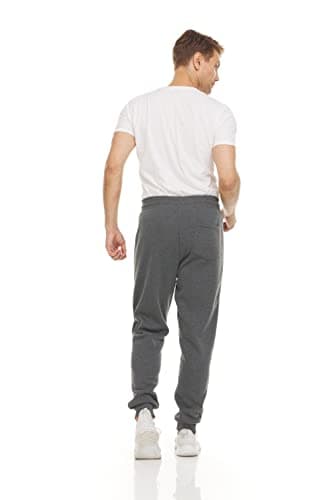 PURE CHAMP Mens Fleece Jogger Sweatpants with Zipper Pocket and Drawstring Size S-3XL for Workout and Everyday Use