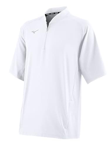 Mizuno Men's Gametime Short Sleeve Hitting Jacket for Baseball Players during Practice Sessions Lightweight and Breathab