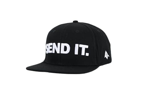 Senduro Flat Bill Logo Hat for Men, Outdoor Activities, Breathable & Stylish, Size L, Black