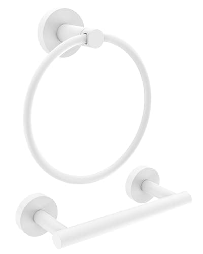 Matte Black SUS304 Stainless Steel Double Post Pivoting Toilet Paper Holder & Towel Ring Bathroom Hardware Set
| Double