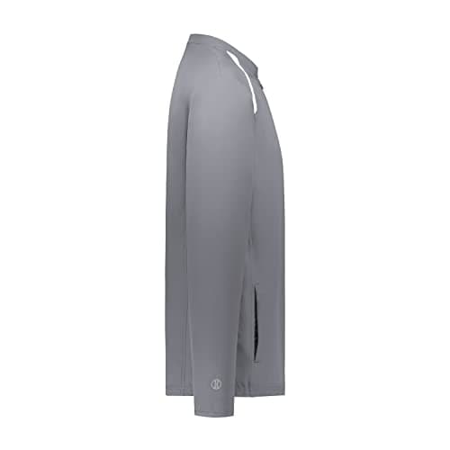 Holloway Clubhouse Pullover Versatile Cage Jacket Quarter Zip Men Golf Fishing Workout Comfort Long Sleeve Graphite/Whit