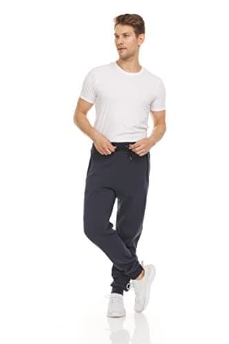 PURE CHAMP Mens Fleece Jogger Sweatpants with Zipper Pocket and Drawstring Size S-3XL for Workout and Everyday Use