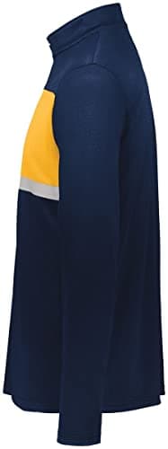 Holloway Sportswear Prism Bold 1/4 Zip Pullover for Men in XL Navy/Gold - Durable Heat Regulation Tech, Comfortable Fit,