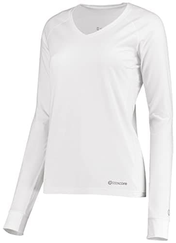 Holloway Sportswear Womens Electrify Coolcore® Long Sleeve Tee 2XL White - Reflective Technology, Moisture Wicking, Fitn