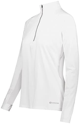 Holloway Sportswear Womens Electrify Coolcore® 1/2 Zip Pullover - XL White | Sweat Wicking Tech Fabric | Outdoor Adventu
