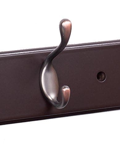 BIRDROCK HOME Dark Brown Hook Coat Rack for Entryway Foyer Hallway - 6 Dual Hanging Hooks 27" Oil Rubbed Bronze