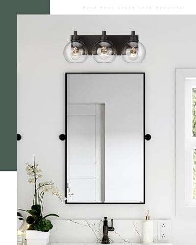 Modern 3-Light Matte Black Bathroom Vanity Light for Kitchen and Bedroom
| Clear Glass Globe Shade Wall Sconces for Bat