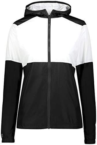 Holloway Sportswear Womens SeriesX Jacket L Black/White - Ultralight Waterproof Breathable Fleece Jacket for Hiking Adve