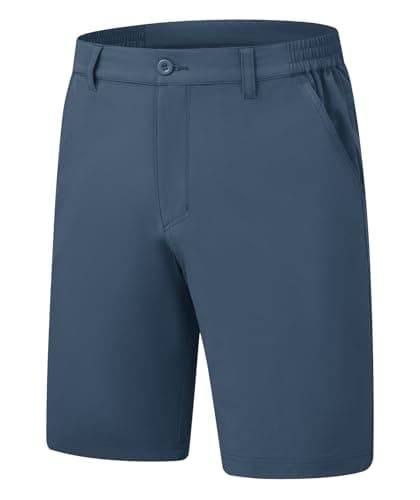 Rdruko Men's Golf Stretch Shorts for Casual Quick Dry Elastic Waist Flat Front 5 Pockets 9 Inch Inseam