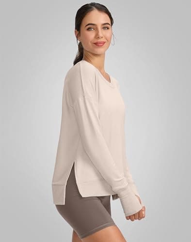 Soft and Comfortable Gradual Sweatshirt for Women Yoga Tops
| Buttery Soft Modal Pullover Shirts with Side Slit Thumb H