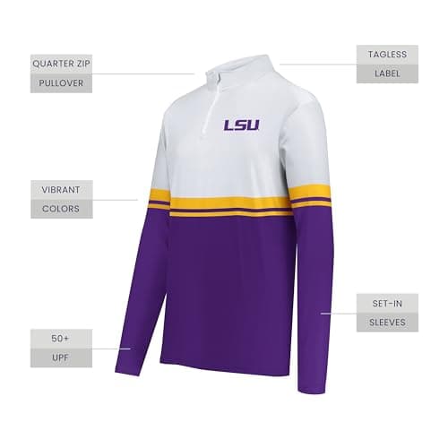 Holloway Men's NCAA Cotton-Touch™ Poly Quarter-Zip Pullover - Comfortable Collegiate Apparel for Men - Sporty Style for