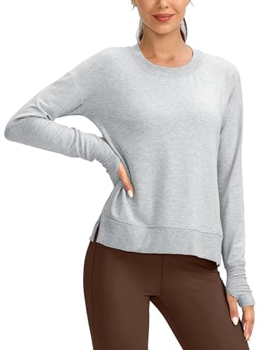 Soft and Comfortable Gradual Sweatshirt for Women Yoga Tops
| Buttery Soft Modal Pullover Shirts with Side Slit Thumb H