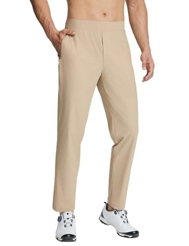 Baleaf Men's Stretch Relaxed Fit Golf Pants 30" Sweatpants with Zipper Pockets Casual Athletic.Work