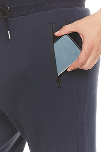 PURE CHAMP Mens Fleece Jogger Sweatpants with Zipper Pocket and Drawstring Size S-3XL for Workout and Everyday Use