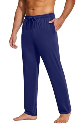 COOFANDY Men's Lightweight Open Bottom Yoga Sweatpants with Pockets Casual Drawstring Lounge Pants