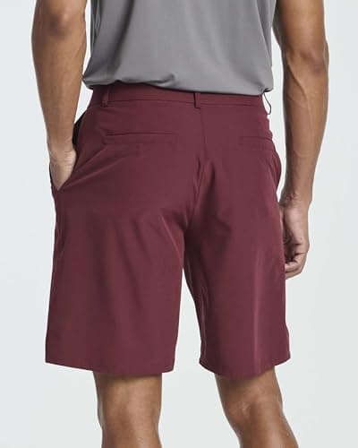 Real Essentials 3 Pack Mens 9" Golf Shorts Pockets - Flat Front Casual Work Workout Active Hiking Sport