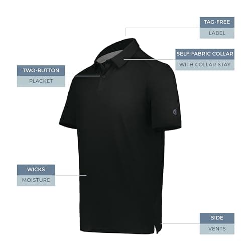 Holloway Men's Ventura Polo Shirt: Moisture Wicking+Cool Technology+Athletic Performance+Easy Care+Short Sleeve+Departme