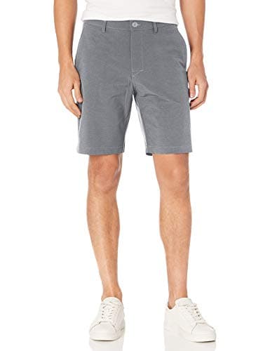 PGA TOUR Men’s 9” Flat Front Horizontal Textured Golf Shorts - 4-Way Stretch, Moisture-Wicking, Sun Protection