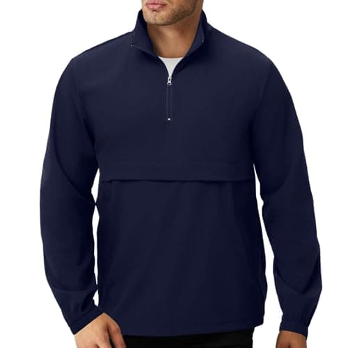 EDITCOZY Men's Lightweight Quarter Zip Pullover Casual Windbreaker for Running and Golf with Multiple Pockets
| EDITCOZ