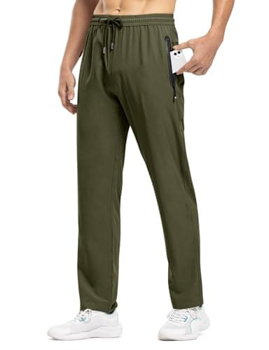 TBMPOY Men's Lightweight Hiking Travel Pants Breathable Athletic Joggers Zipper Pockets  
TBMPOY Men's Lightweight Hikin