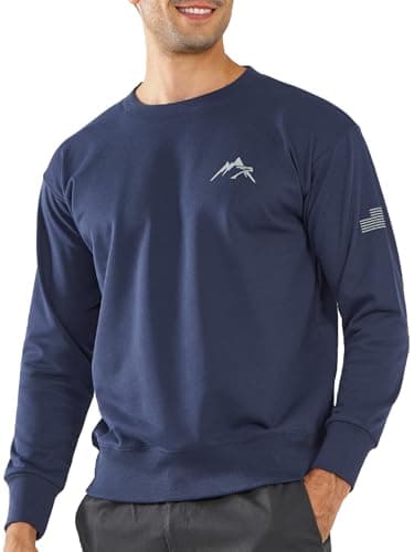 NORTHYARD Men's Long Sleeve Crewneck Sweatshirt for Casual Comfortable Moisture Wicking Cotton Sweatshirts
