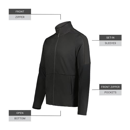 Holloway Men's Crosstown Jacket Warm Fleece Jacket for Fall Hiking & commuting Midweight Breathable Stretch Fleece Techn