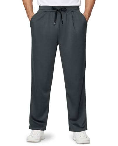 Gentle Mens Sweatpants with Pockets for Casual Wear and Workout 
| Alimens Open Bottom Sweat Pants with Drawstring for