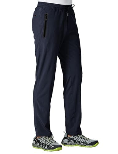 TBMPOY Men's Lightweight Hiking Travel Pants Breathable Athletic Joggers Zipper Pockets  
TBMPOY Men's Lightweight Hikin