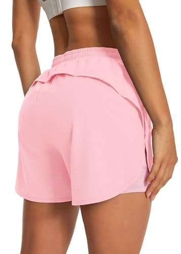Hooxum Women's Running Athletic Shorts: 2 in 1 High Waisted Workout Gym Shorts with Mesh Liner and Zipper Pockets  
Hoox