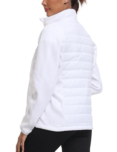 MoFiz Womens Lightweight Insulated Hiking Jacket Fleece Lined Thermal Hybrid Softshell Full Zip Winter Fall Running Ins