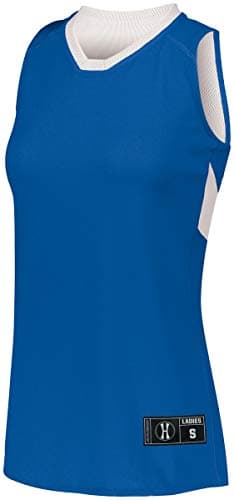 Holloway Sportswear Women's Dual-Side Single Ply Basketball Jersey XL Royal/White - Durable Performance Basketball Jerse