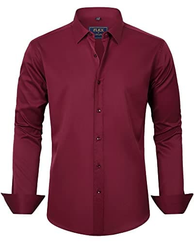 Men's Solid Long Sleeve Stretch Wrinkle-Free Formal Shirt J.VER Business Casual Button Down
| J.VER Men's Long Sleeve S