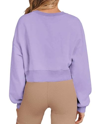 Joywayco Women's Long Sleeve Round Neck Cropped Sweatshirts for Casual Wear with Comfortable Loose Fit
| Joywayco Women