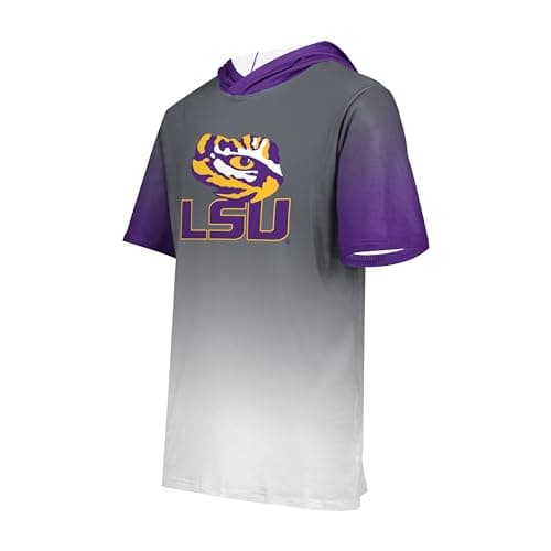 Holloway Men's NCAA Collegiate Short Sleeve Gradient Cotton-Touch Hoodie Official Team Apparel Game Day Comfort