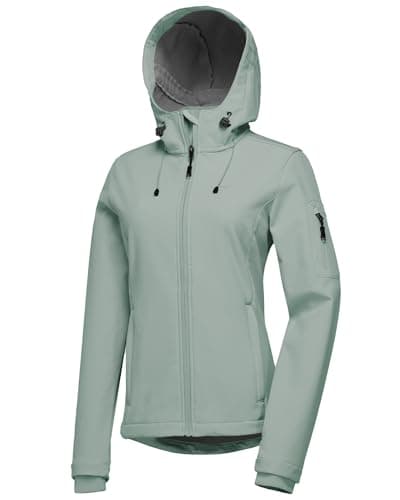 Women's 33,000ft Softshell Jacket, Fleece Lined Warm Windproof Coat for Outdoor Hiking
| 33,000ft Women's Softshell Hoo