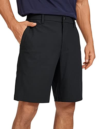 CRZ YOGA Men's All Day Comfy Golf Shorts - Stretch Lightweight Flat Front for Casual Work with Pockets