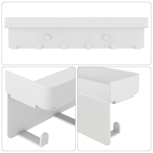 Rustic Key and Mail Organizer Wall Key Holder 6 Key Hooks with Shelf, White Metal Small Key Rack
| Wall Mount Key Organ