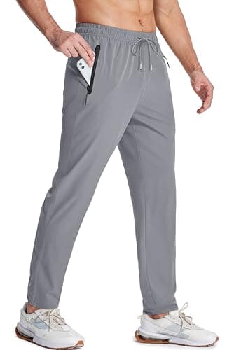 Men's Lightweight Hiking Pants with Quick Dry and Zipper Pockets
| Men's Quick Dry Running Pants Open Bottom Sweatpants
