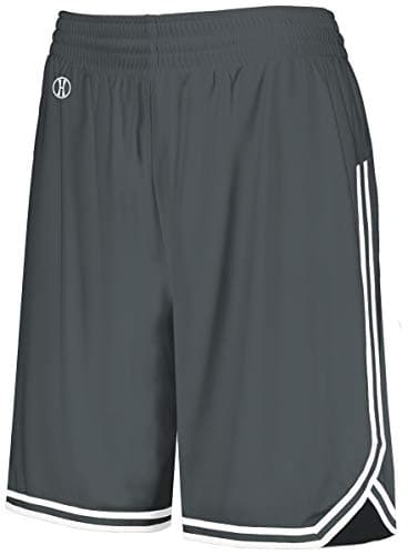Augusta Sportswear Holloway Basketball Shorts for Women XL Graphite/White - Retro Style, Comfortable Fit, Durable Constr