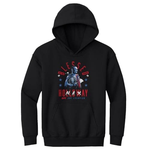 Max Holloway UFC Youth Hoodie Sweatshirt - Blessed BMF Champion WHT