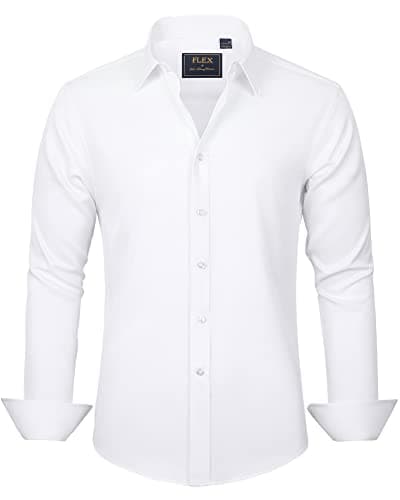 Men's Solid Long Sleeve Stretch Wrinkle-Free Formal Shirt J.VER Business Casual Button Down
| J.VER Men's Long Sleeve S