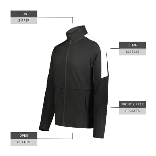 Holloway Men's Crosstown Jacket Warm Fleece Jogger Jacket for Outdoor FallWinter Activities Adjustable Hood Stretch Fabr