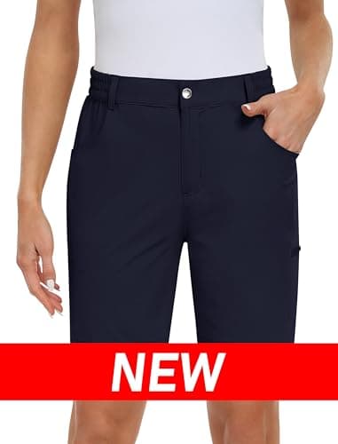 MoFiz Women's Golf Shorts 7" Quick Dry Hiking Shorts Lightweight Bermuda Shorts with Pockets for Summer Travel Women