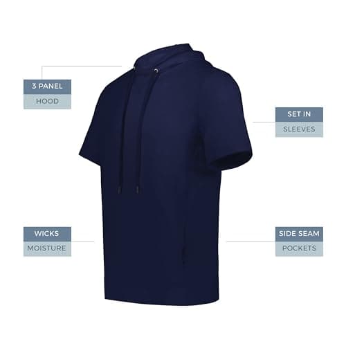 Holloway Ventura Soft Knit Short Sleeve Hoodie: Men's Athletic Sweatshirt for Training, Gym and Casual Wear