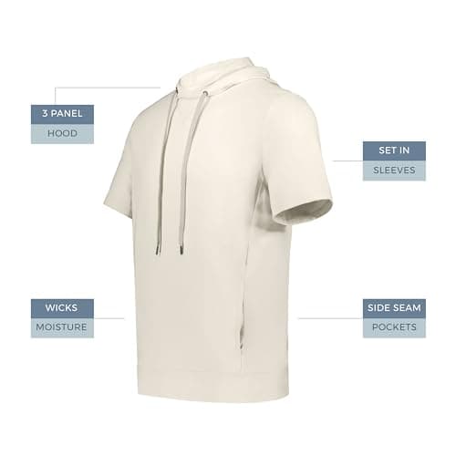 Holloway Ventura Soft Knit Short Sleeve Hoodie - Athletic Sweatshirt for Men Training Gym Casual Wear