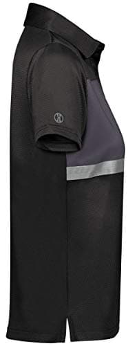 Holloway Ladies Prism Bold Polo 2XL Black/Carbon - High Visibility, Breathable Fabric, Ladies Outdoor Workout