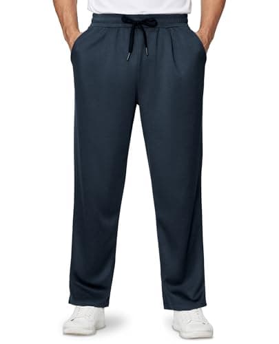 Gentle Mens Sweatpants with Pockets for Casual Wear and Workout 
| Alimens Open Bottom Sweat Pants with Drawstring for