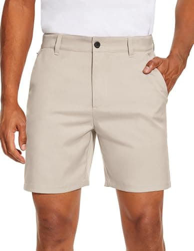 Men's PULI Golf Dress Shorts Flat Front Hybrid 7 Inch Lightweight Quick Dry Chino Casual with Pockets
| PULI Men's Golf