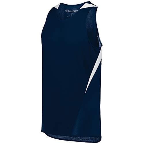 Holloway Pr Max Track Jersey | 2Xl | Navy/White | Running Apparel | Men's | Track Training | Moisture Wicking | 92% Poly